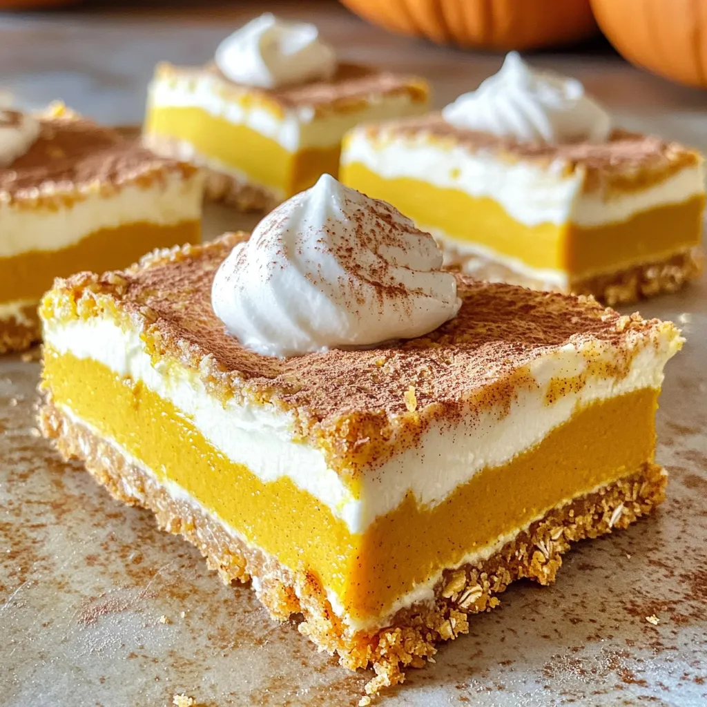 Pumpkin Cream Cheese Layered Bars Tempting and Tasty Treat