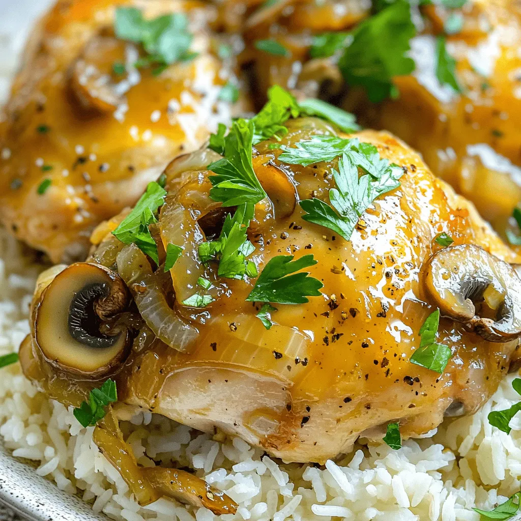 Slow Cooker Mushroom Chicken Thighs Flavorful Delight