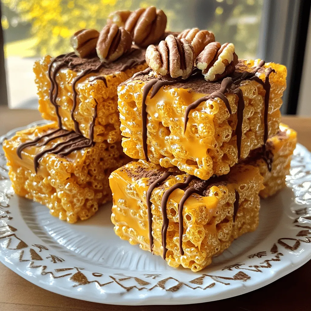 Pumpkin Spice Rice Krispie Bars with Chocolate Delight