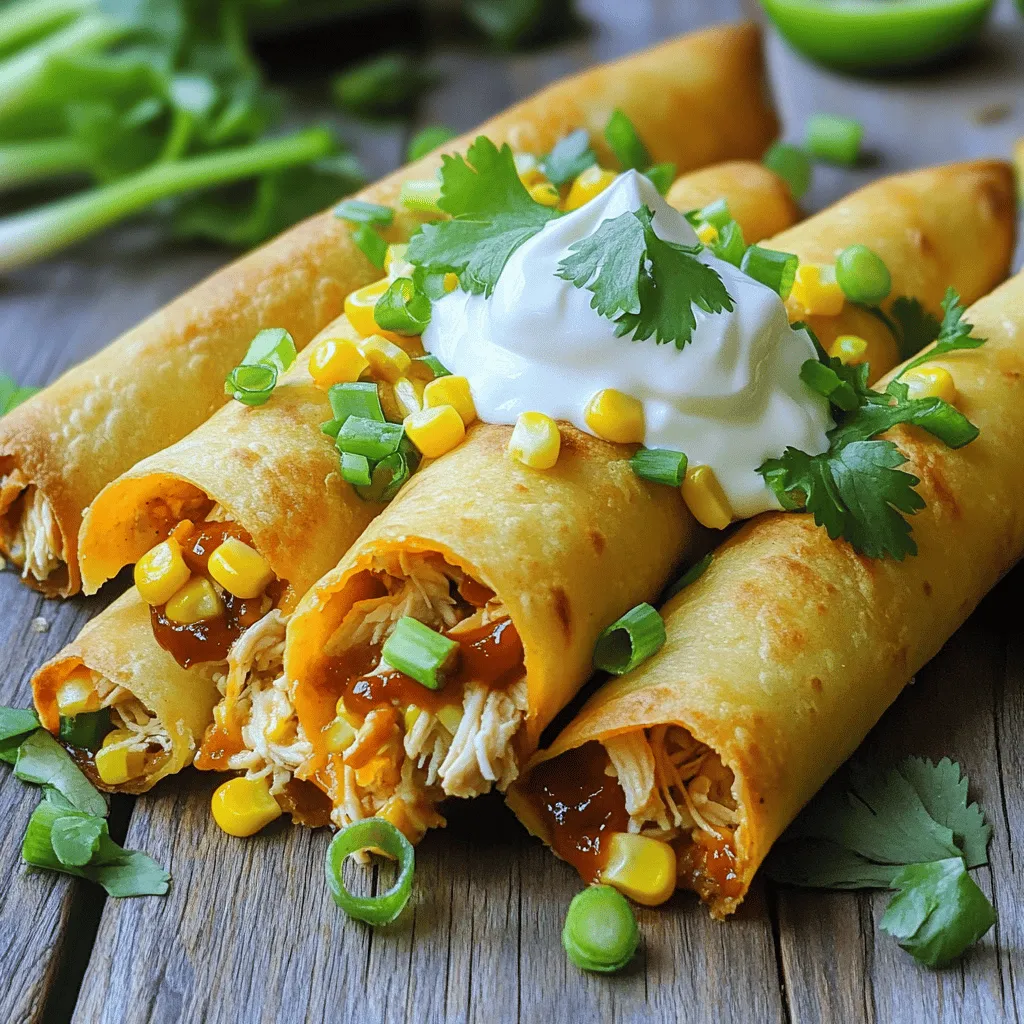 Air Fryer BBQ Chicken Taquitos Flavorful Easy Snack