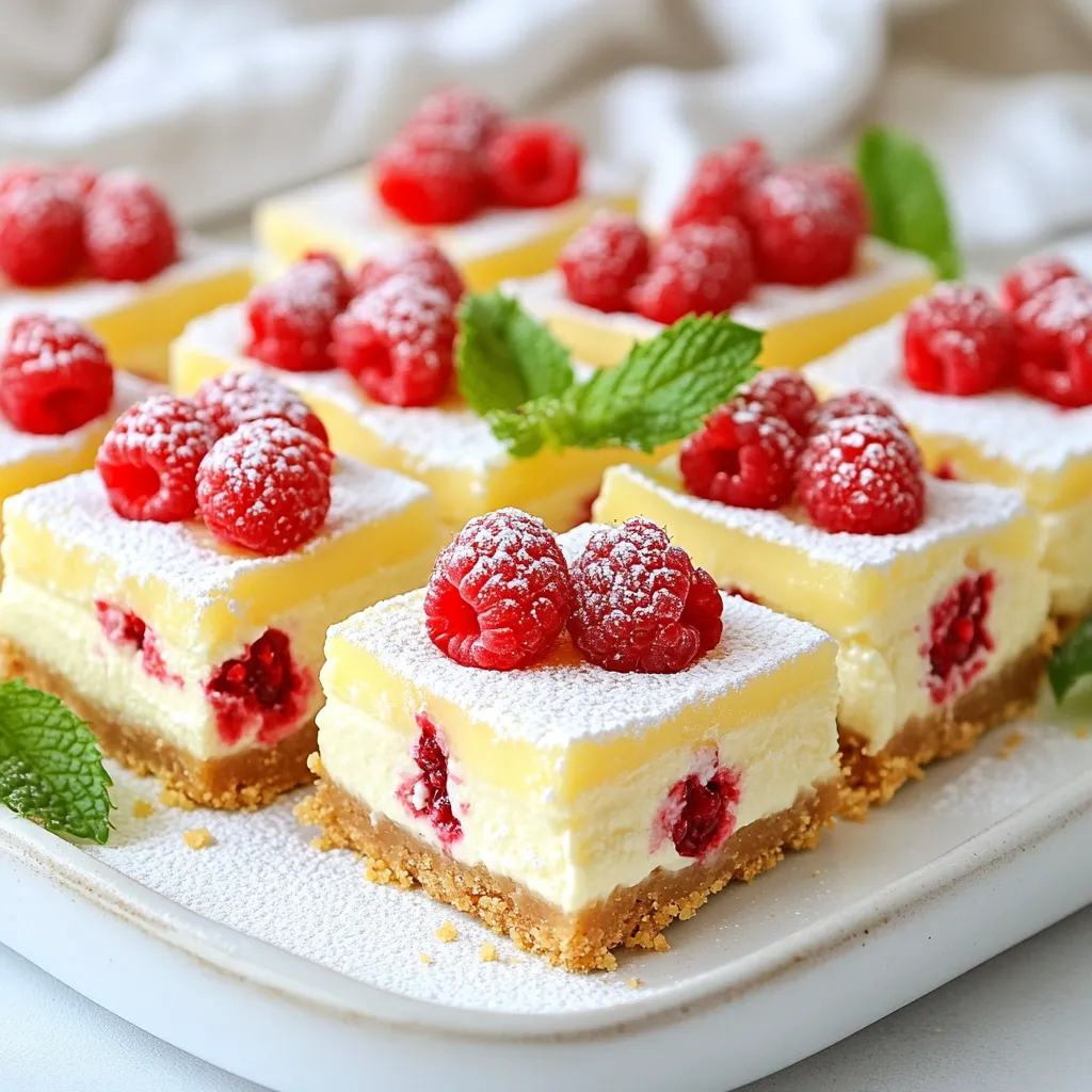 Raspberry Lemon Cheesecake Bars Delightful Dessert Treat