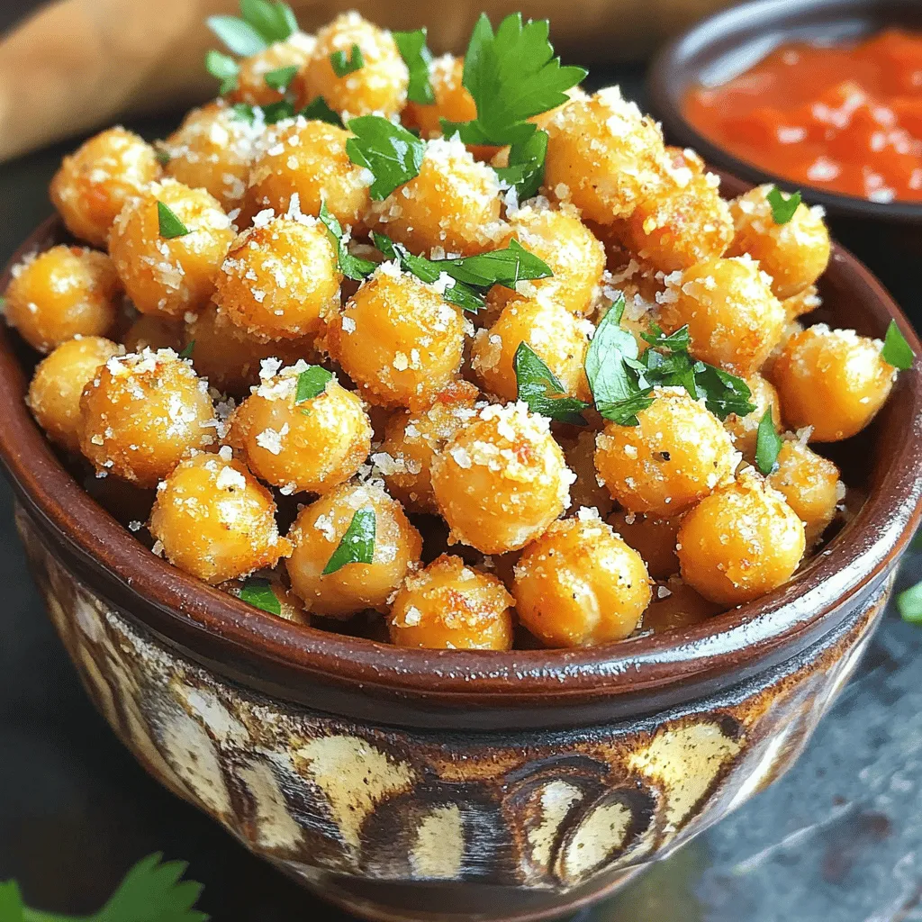 Garlic Parmesan Roasted Chickpeas Crunchy Snack Treat