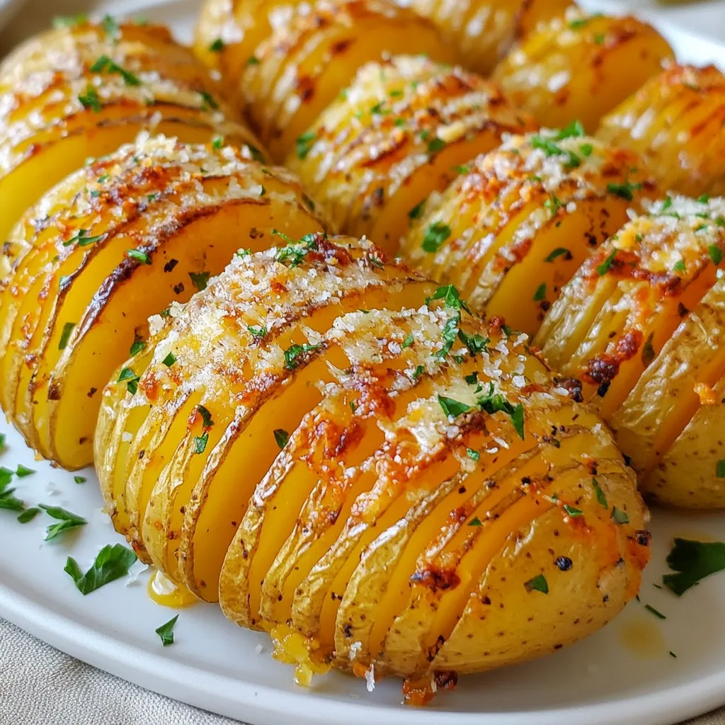 Garlic Parmesan Hasselback Potatoes Delightful Dish