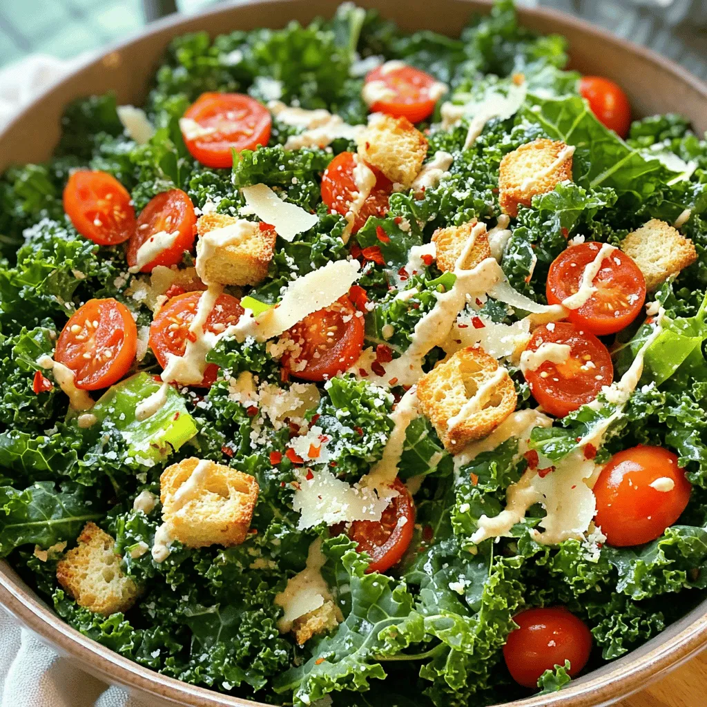 Chopped Kale Caesar Salad Healthy and Flavorful Dish