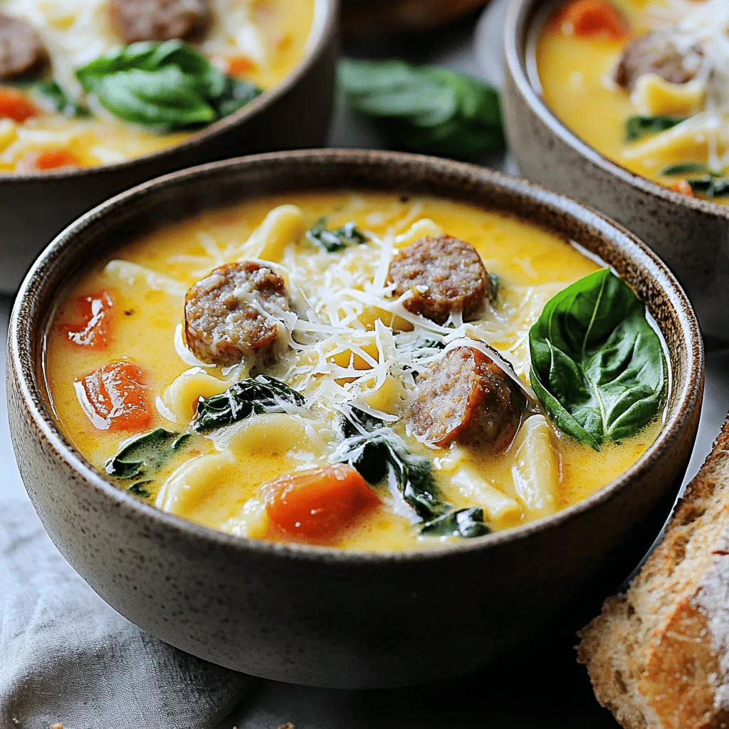 Creamy Parmesan Italian Sausage Ditalini Soup Delight