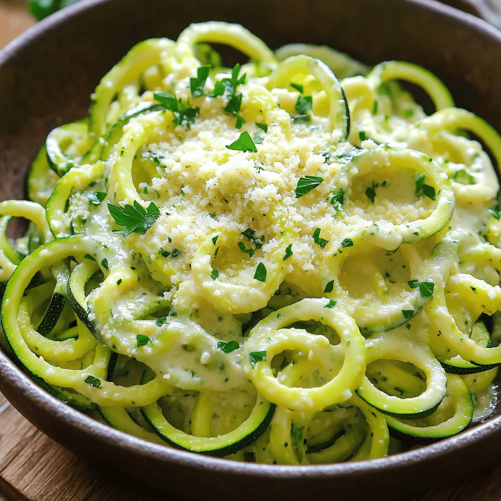 Zucchini Noodle Alfredo Creamy Healthy Delight
