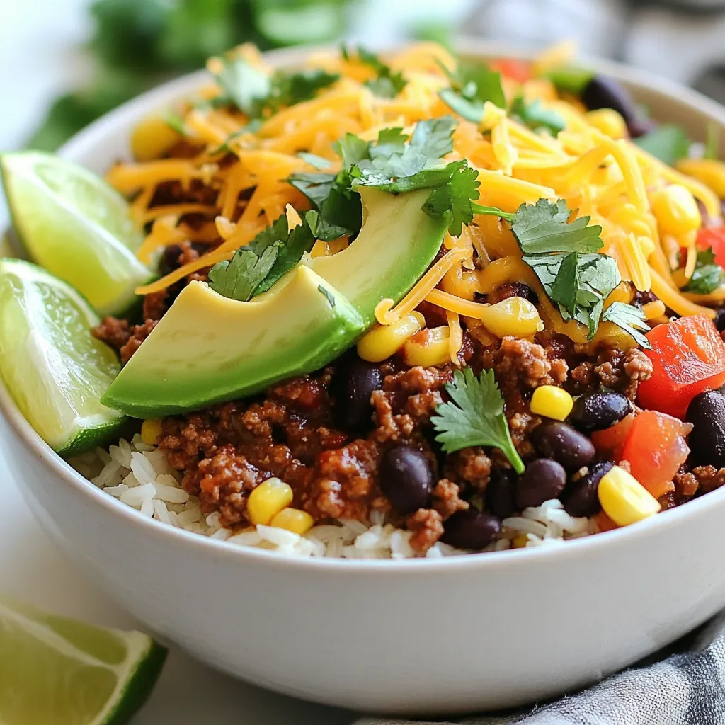Ground Beef Burrito Bowl Savory and Easy Recipe