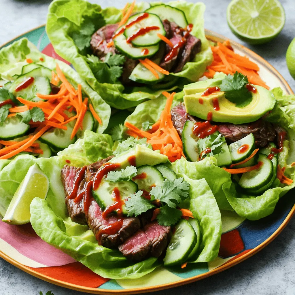 Steak &#038; Sriracha Lettuce Wraps Bold Flavor Delight