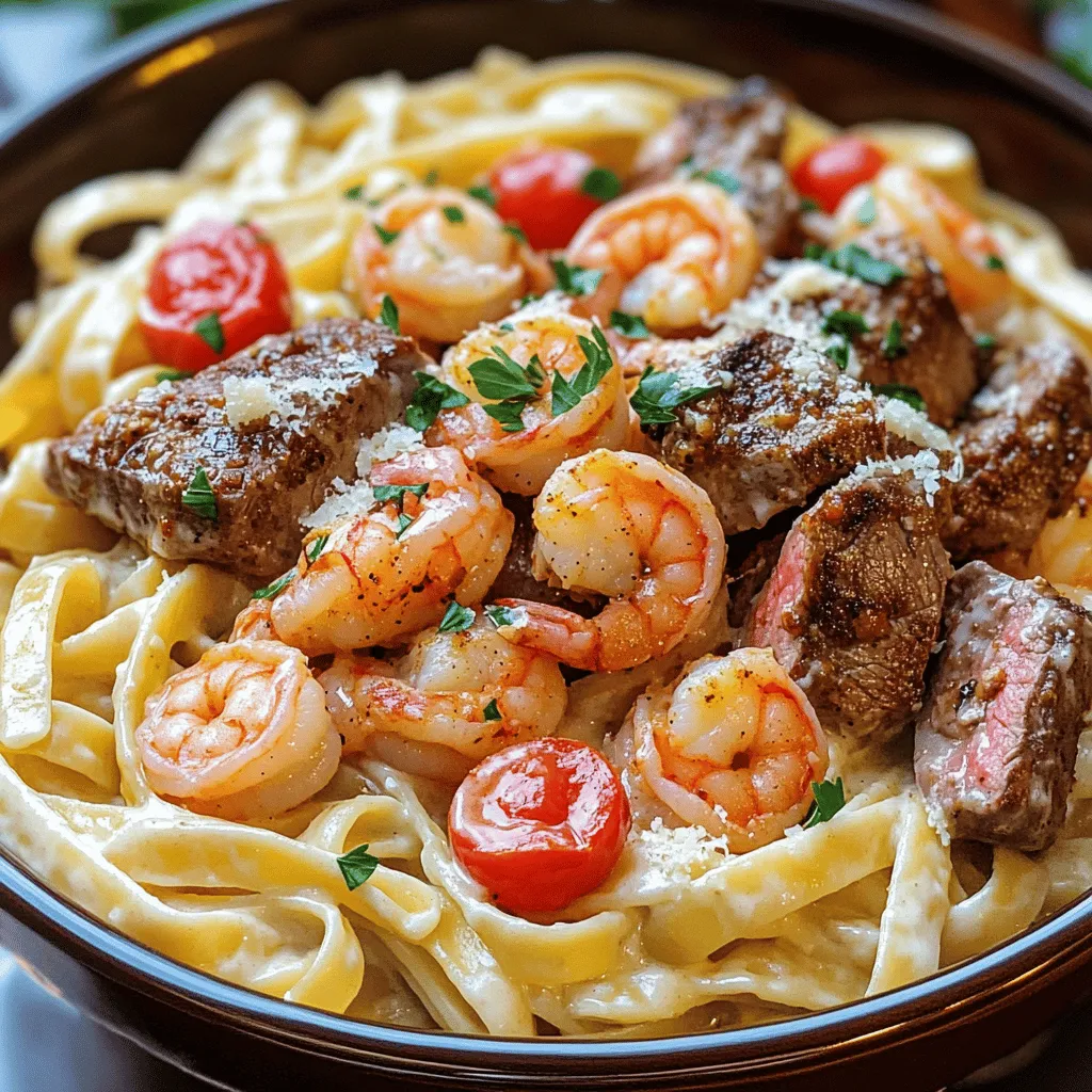 Cajun Shrimp and Steak Alfredo Flavorful Dinner Delight