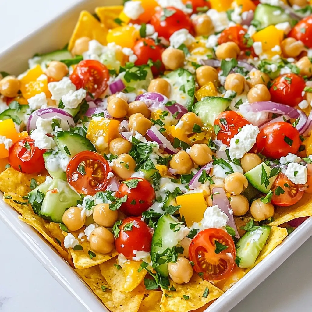Loaded Greek Nacho Tray Flavorful Party Favorite