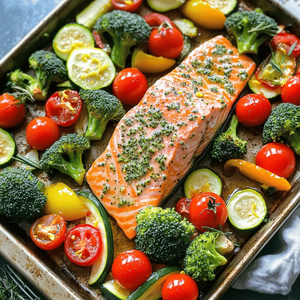 Garlic Herb Salmon &#038; Veggies Sheet Pan Delight