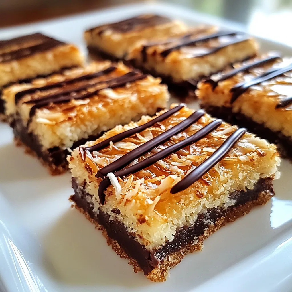 Chocolate Drizzled Coconut Bars Irresistible No-Bake Treat