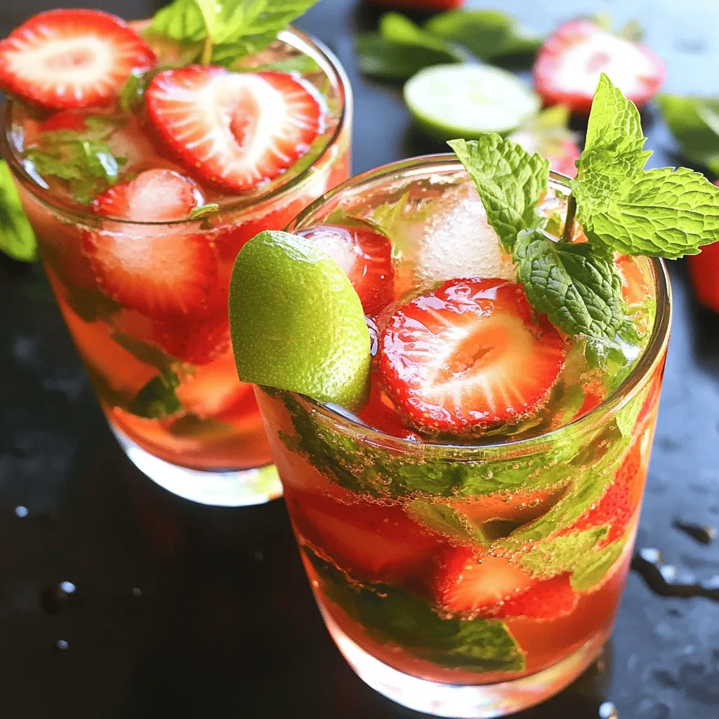 Strawberry Mojito Mocktail Refreshing Summer Drink