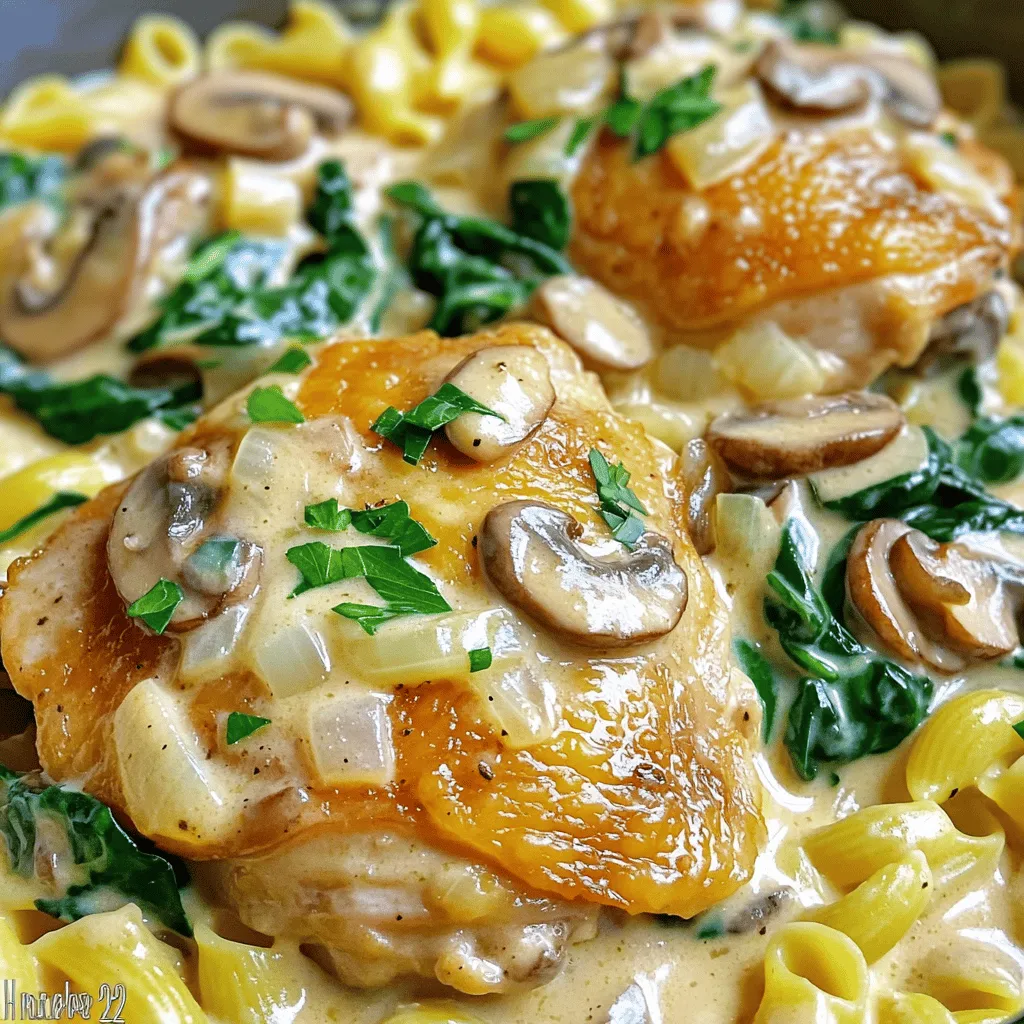 One-Pot Creamy Garlic Mushroom Chicken Delight