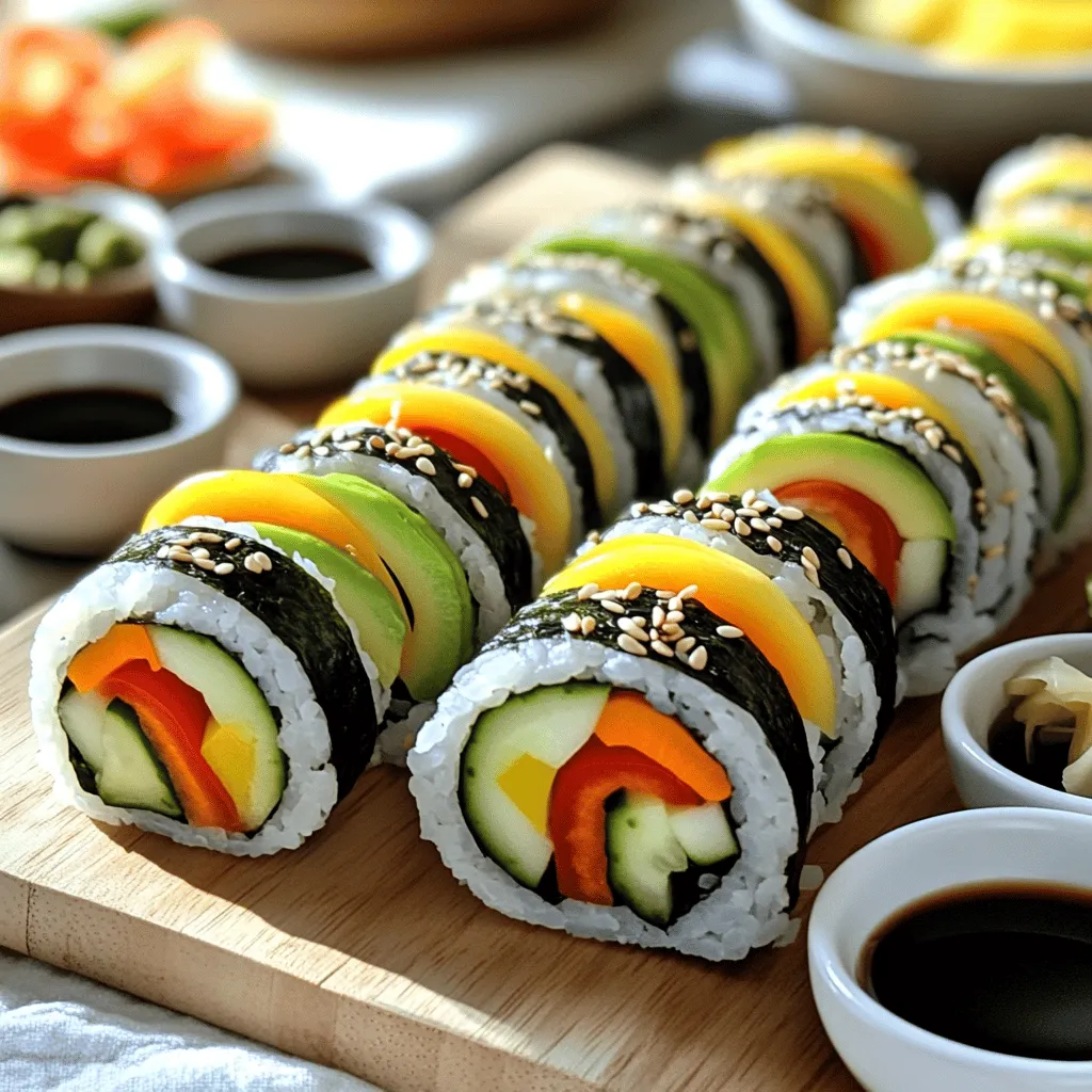 Rainbow Veggie Sushi Rolls Vibrant and Flavorful Delight