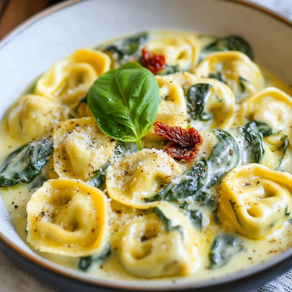 Creamy Spinach Tortellini Skillet Delightful Meal
