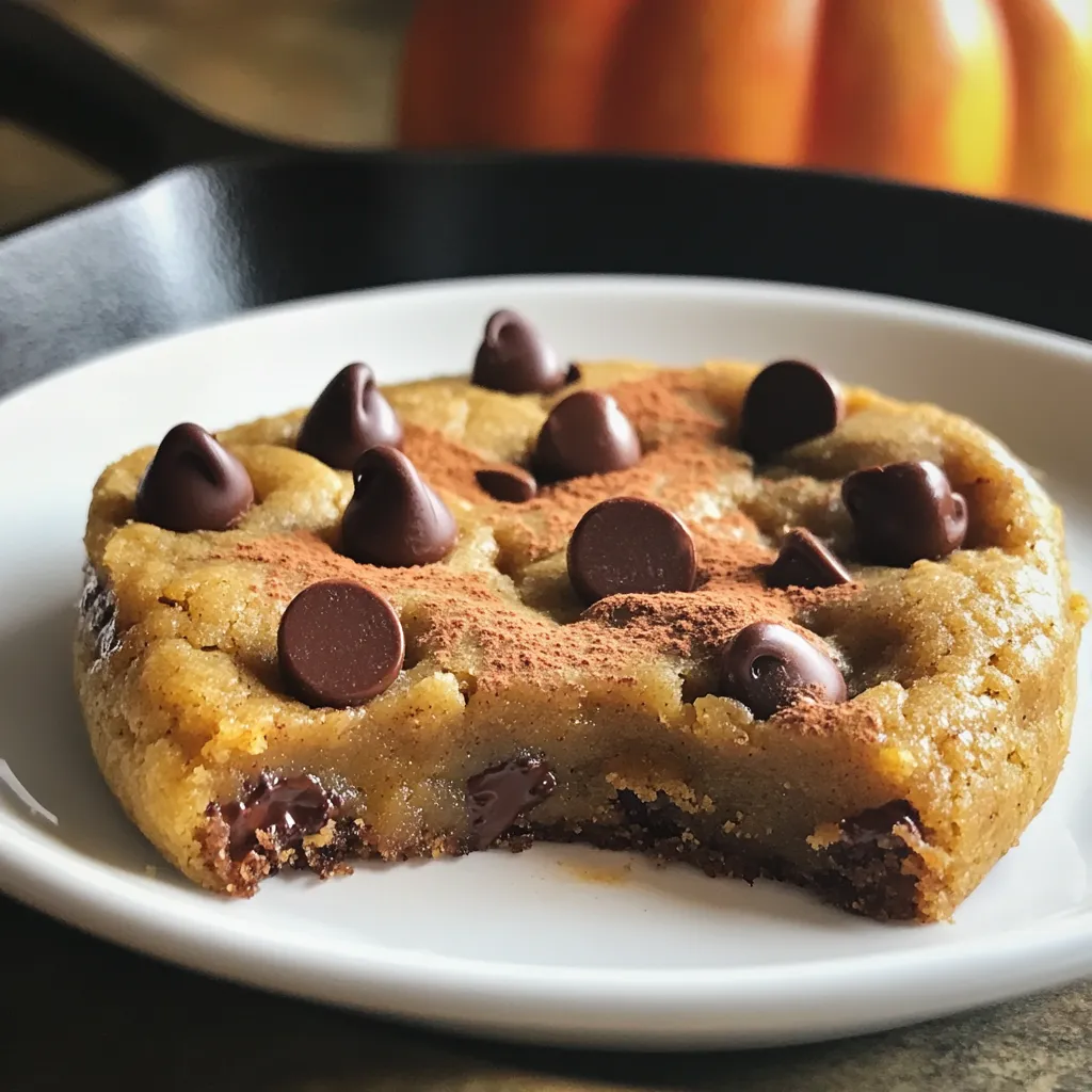 Pumpkin Chocolate Chip Skillet Cookie Delightful Treat