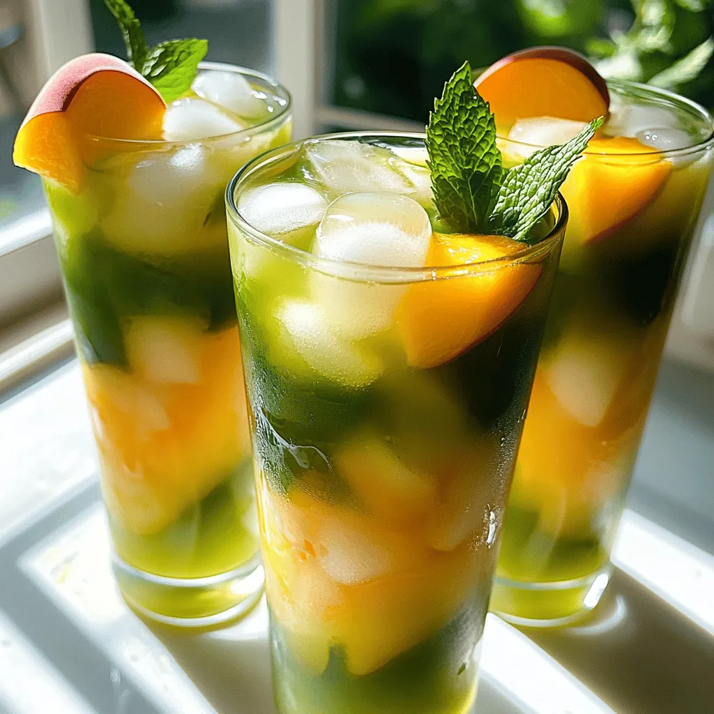 Peach Iced Green Tea Refreshing Summer Drink Recipe