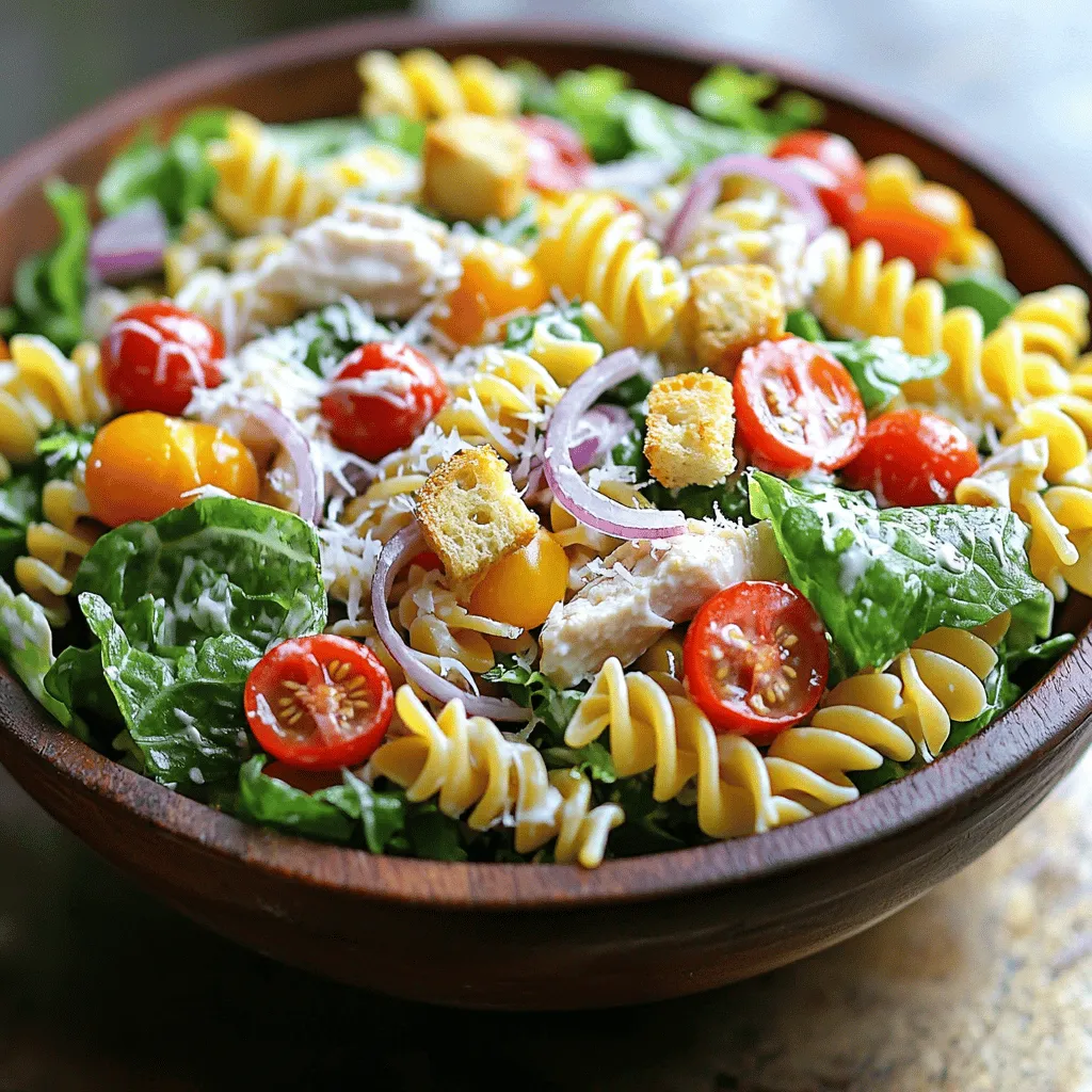 Savory Chicken Caesar Pasta Salad Easy to Prepare