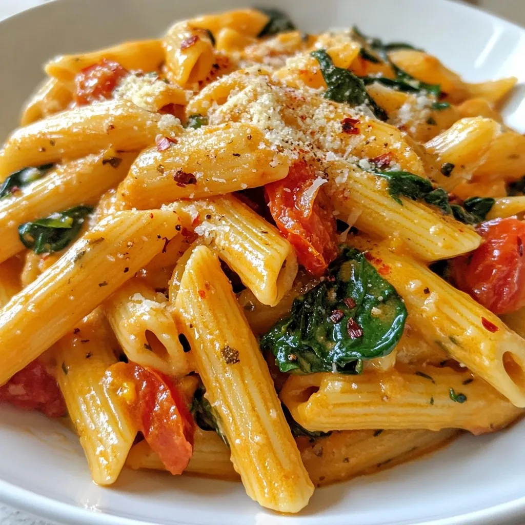 Creamy Tomato Spinach Pasta Delicious Dinner Recipe