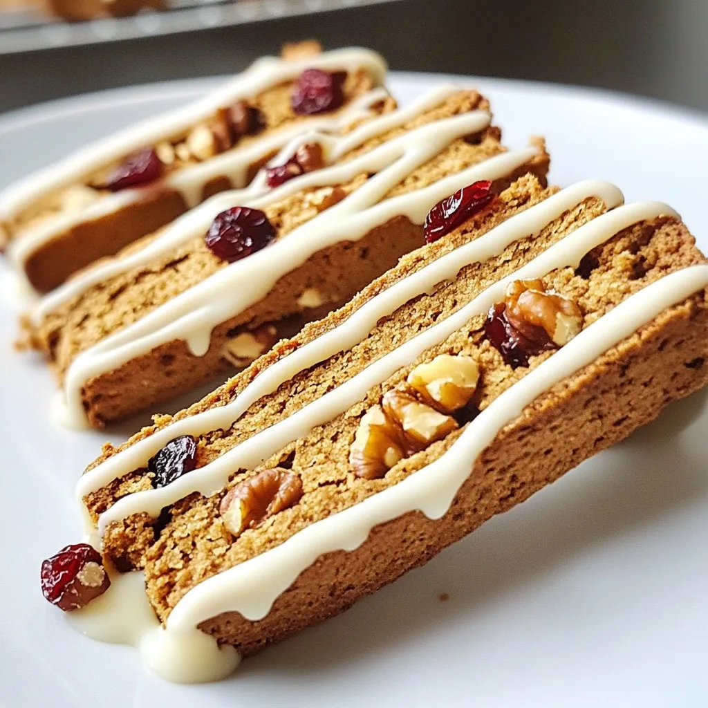 Gingerbread Biscotti with White Chocolate Drizzle Delight