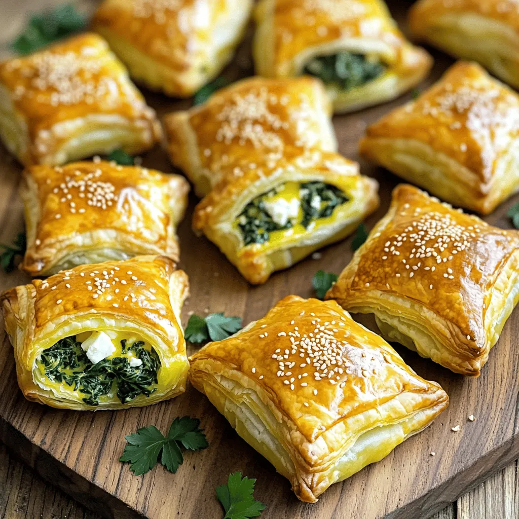 Savory Spinach Feta Puff Pastry Bites Recipe