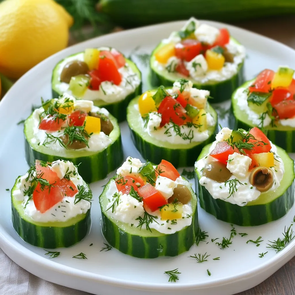 Greek Stuffed Cucumber Bites Flavorful and Easy Snack
