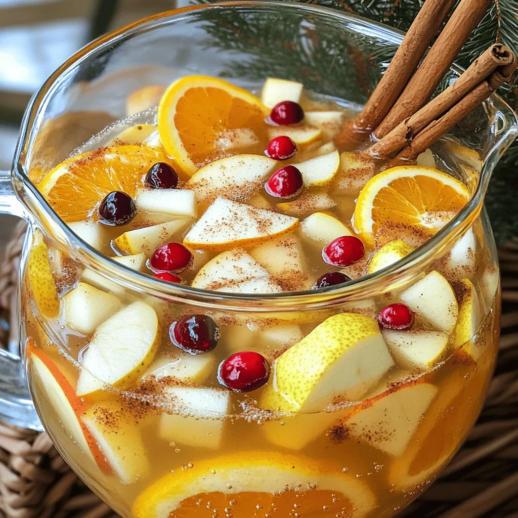 Apple Cider Sangria with Cinnamon Sticks Refreshing Drink