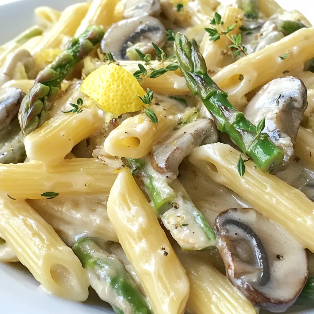 Creamy Mushroom Asparagus Penne Tasty Dinner Option