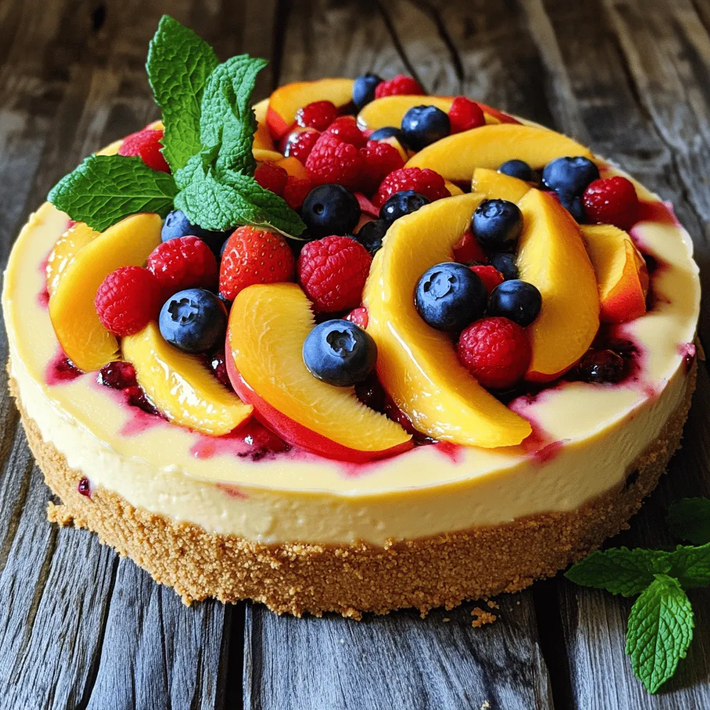 Summer Berry Peach Cheesecake Delightful Easy Recipe
