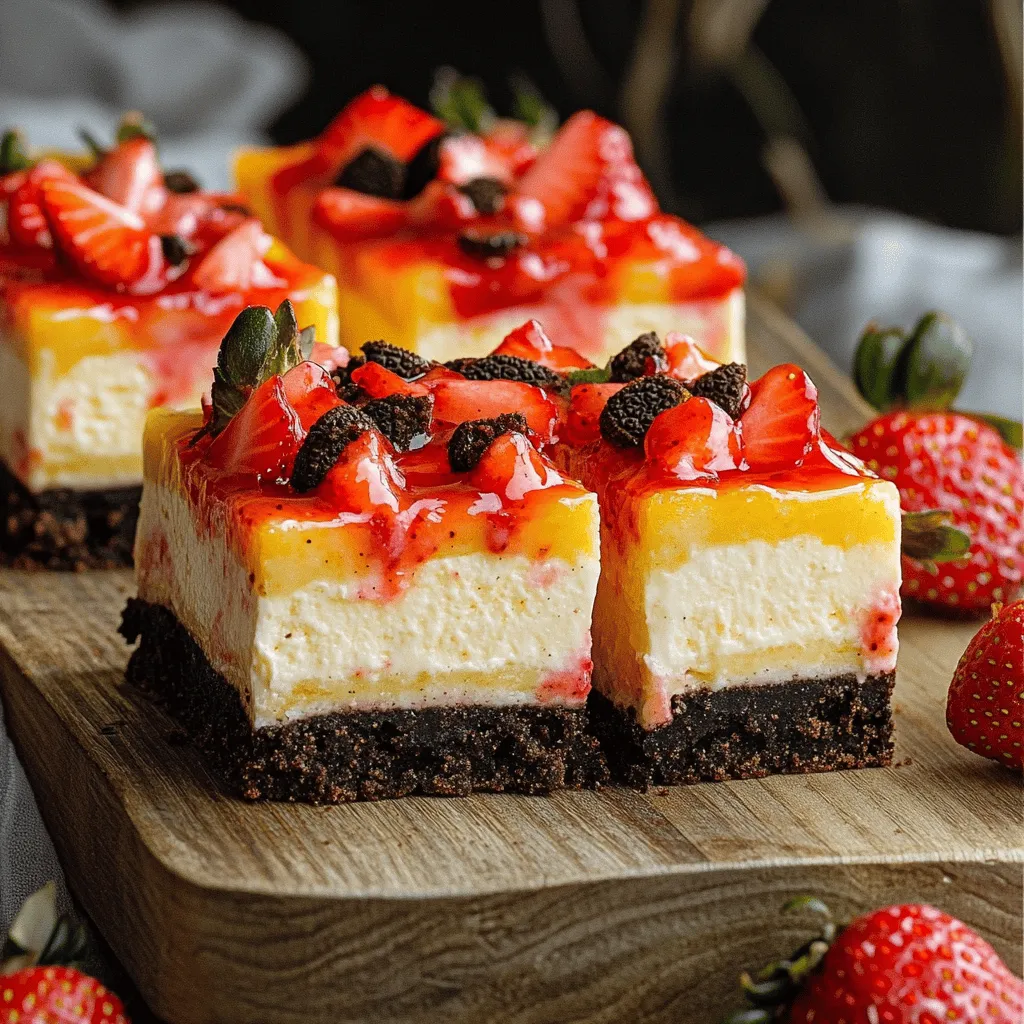 Golden Oreo Strawberry Cheesecake Bars Delightful Treat