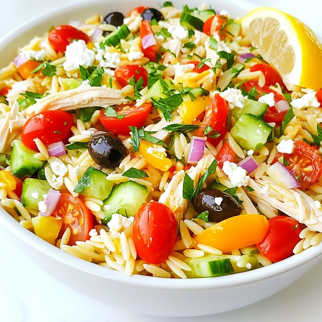 Greek Orzo Salad with Chicken Fresh and Flavorful Meal