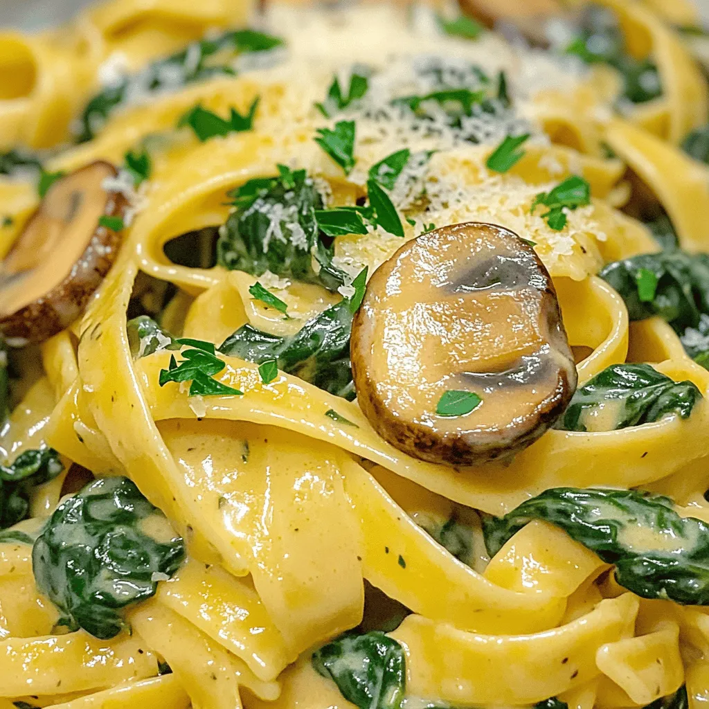 Creamy Spinach Mushroom Pasta Flavorful Dinner Dish