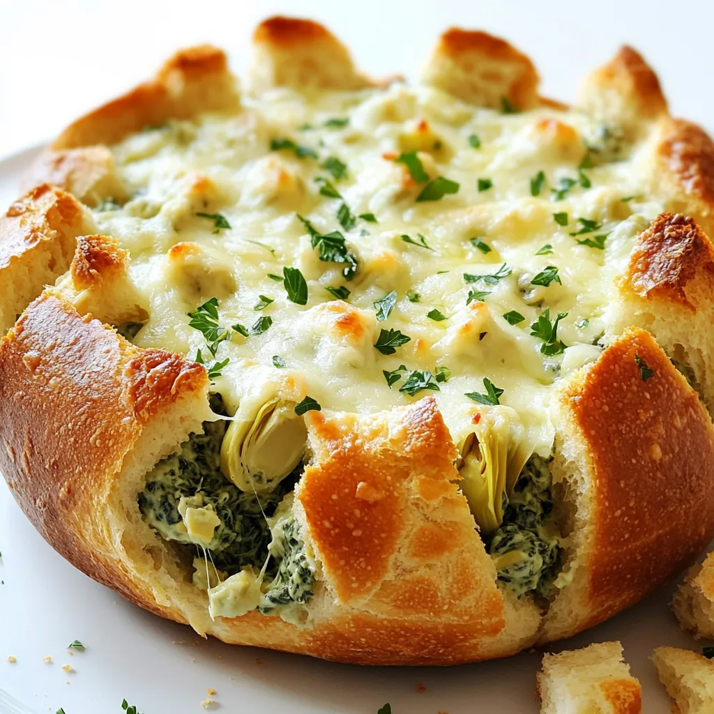Savory Spinach Artichoke Dip Pull Apart Bread Recipe