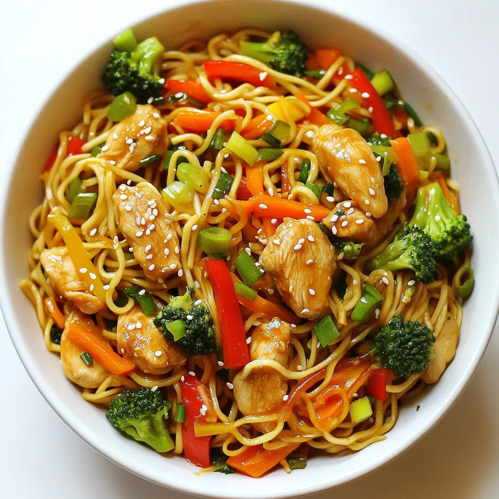 Savory Sesame Ginger Chicken Noodle Stir Fry Recipe