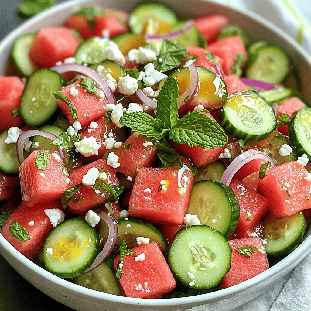 Cucumber Watermelon Salad Refreshing Summer Delight