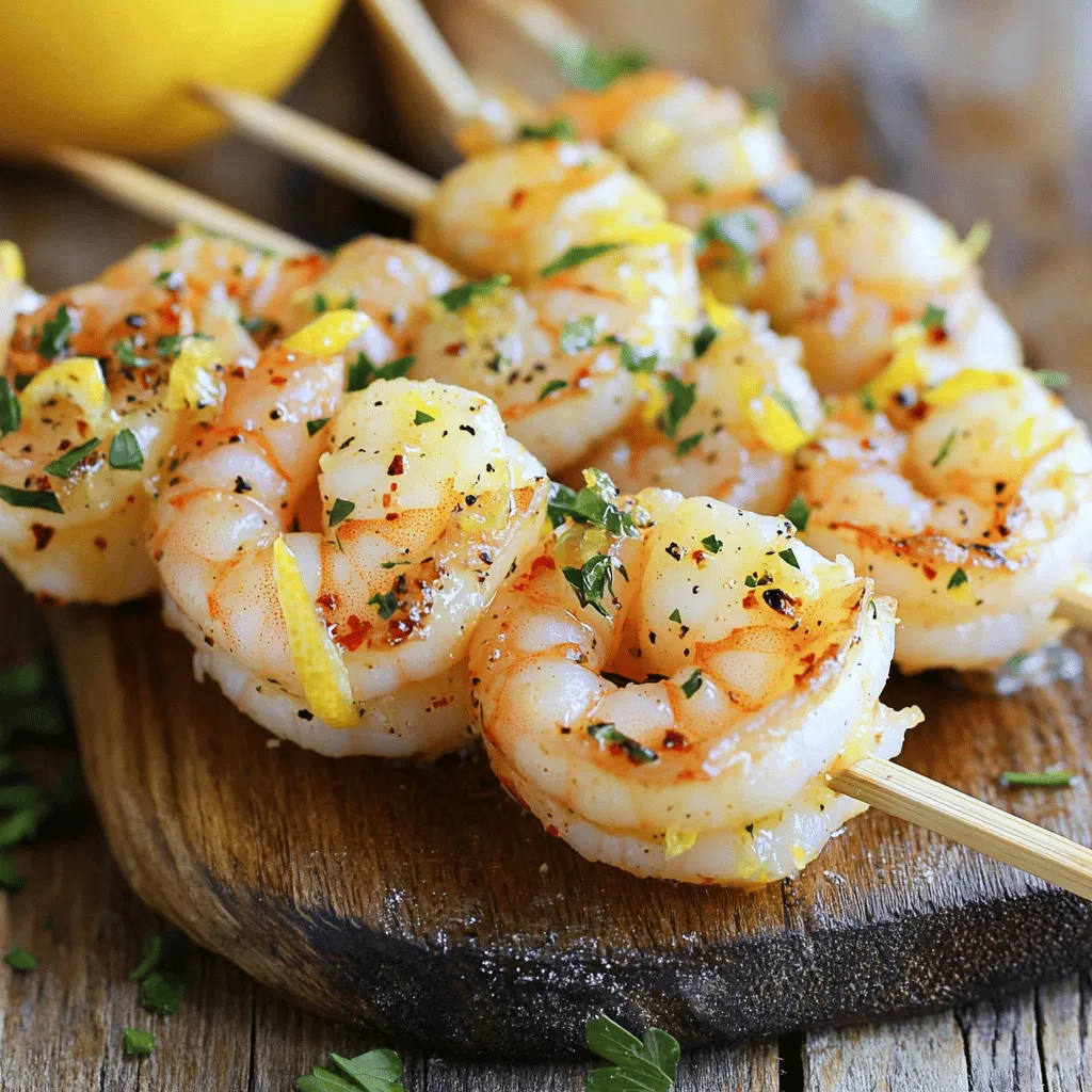 Lemon Garlic Shrimp Skewers Flavorful Grilled Delight