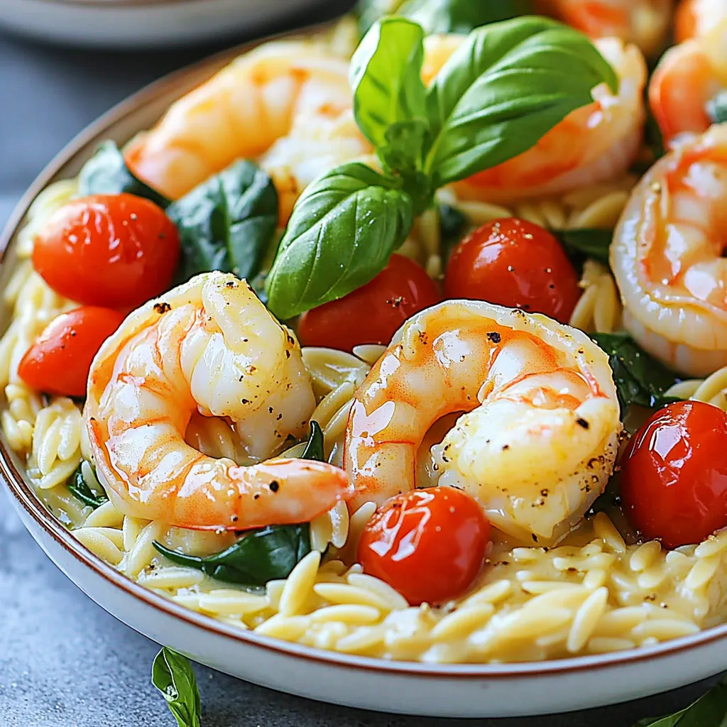One-Pot Creamy Tuscan Shrimp Orzo Delightful Recipe