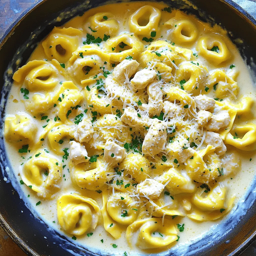 Creamy Chicken Alfredo Tortellini Delight Recipe