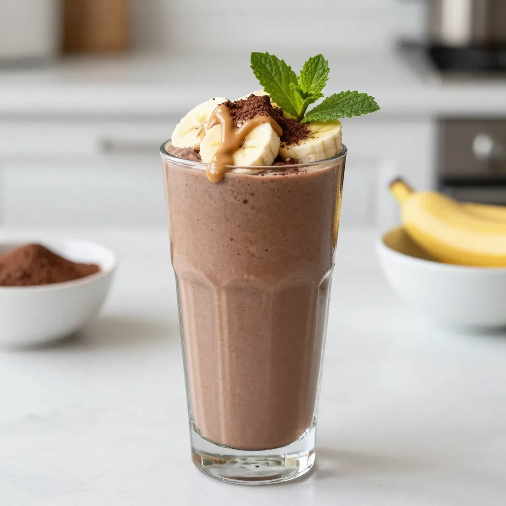 Chocolate Peanut Butter Banana Smoothie Delightful Treat