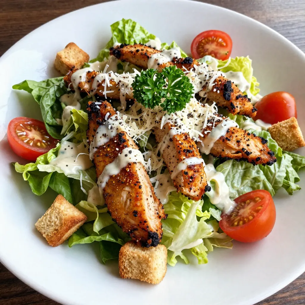 Blackened Chicken Caesar Salad Flavorful and Simple Dish