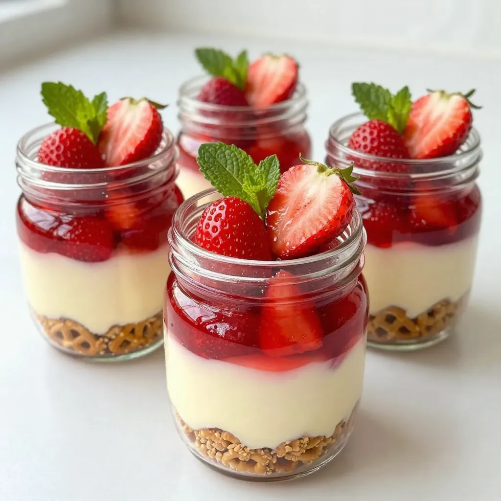 Strawberry Pretzel Salad Jars Delightful and Refreshing