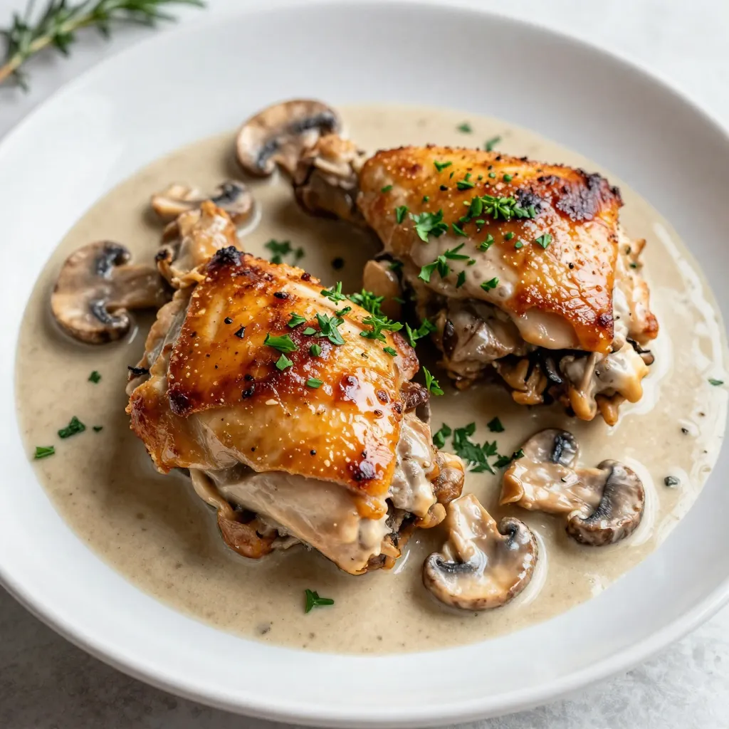 Creamy Mushroom Chicken Thighs Quick and Easy Dish