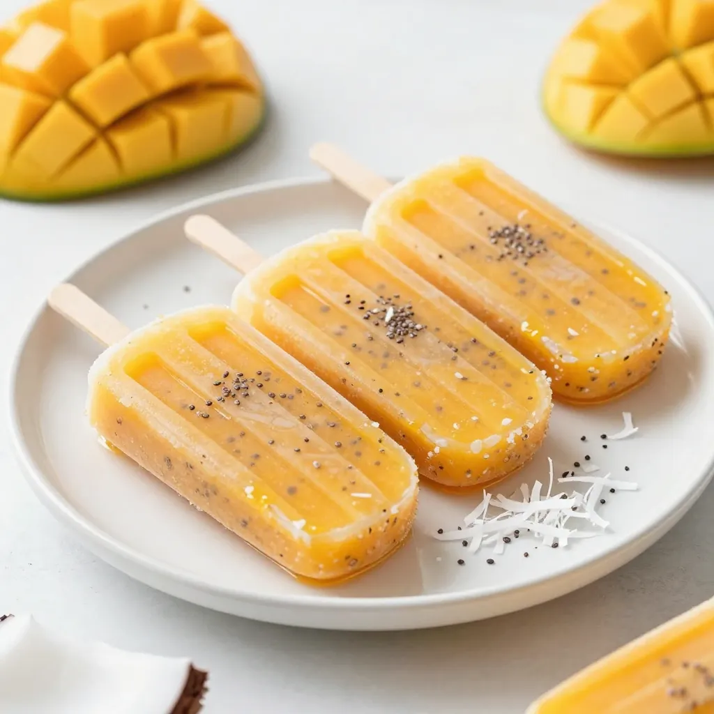 Mango Coconut Chia Popsicles Refreshing Summer Treat