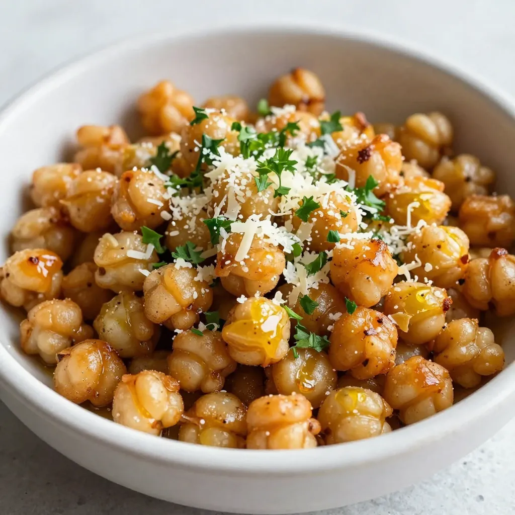 Garlic Parmesan Roasted Chickpeas Tasty Snack Option