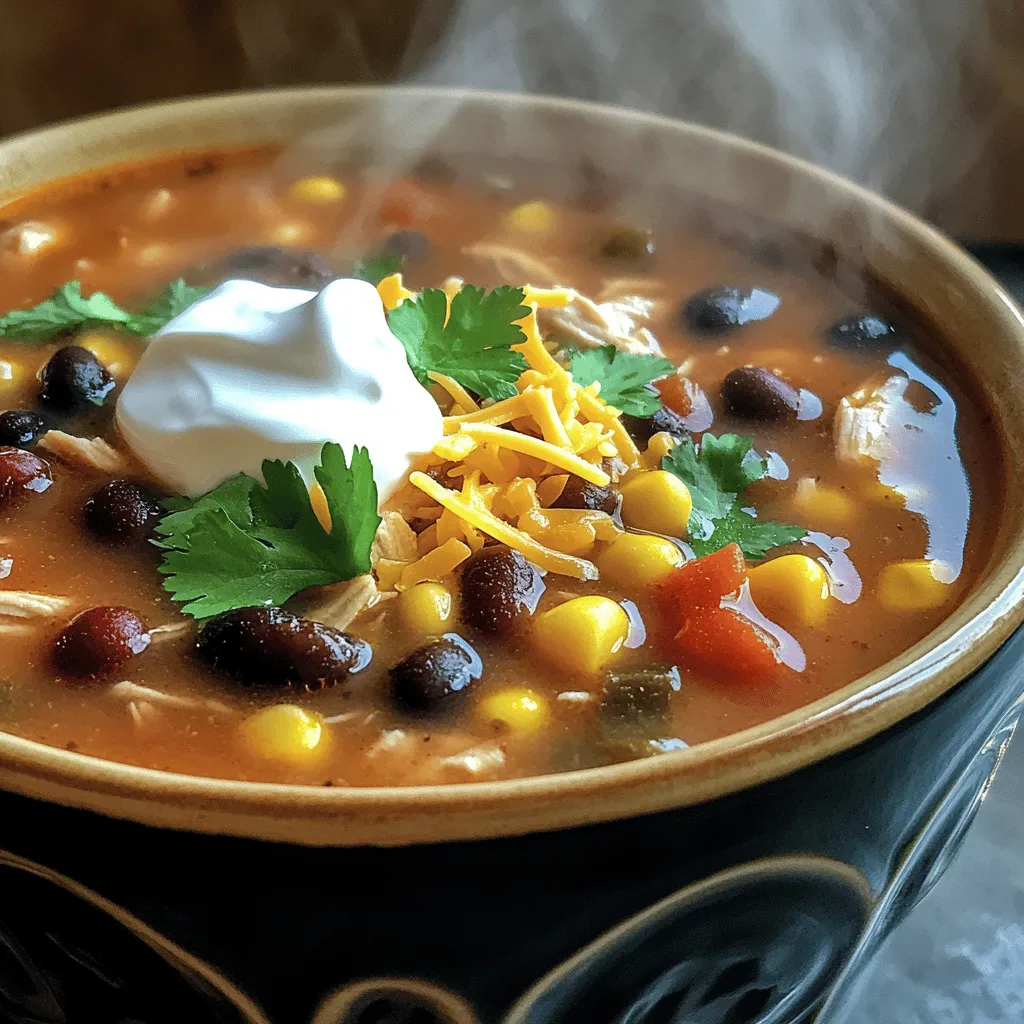 Crockpot Chicken Taco Soup Hearty and Flavorful Dish