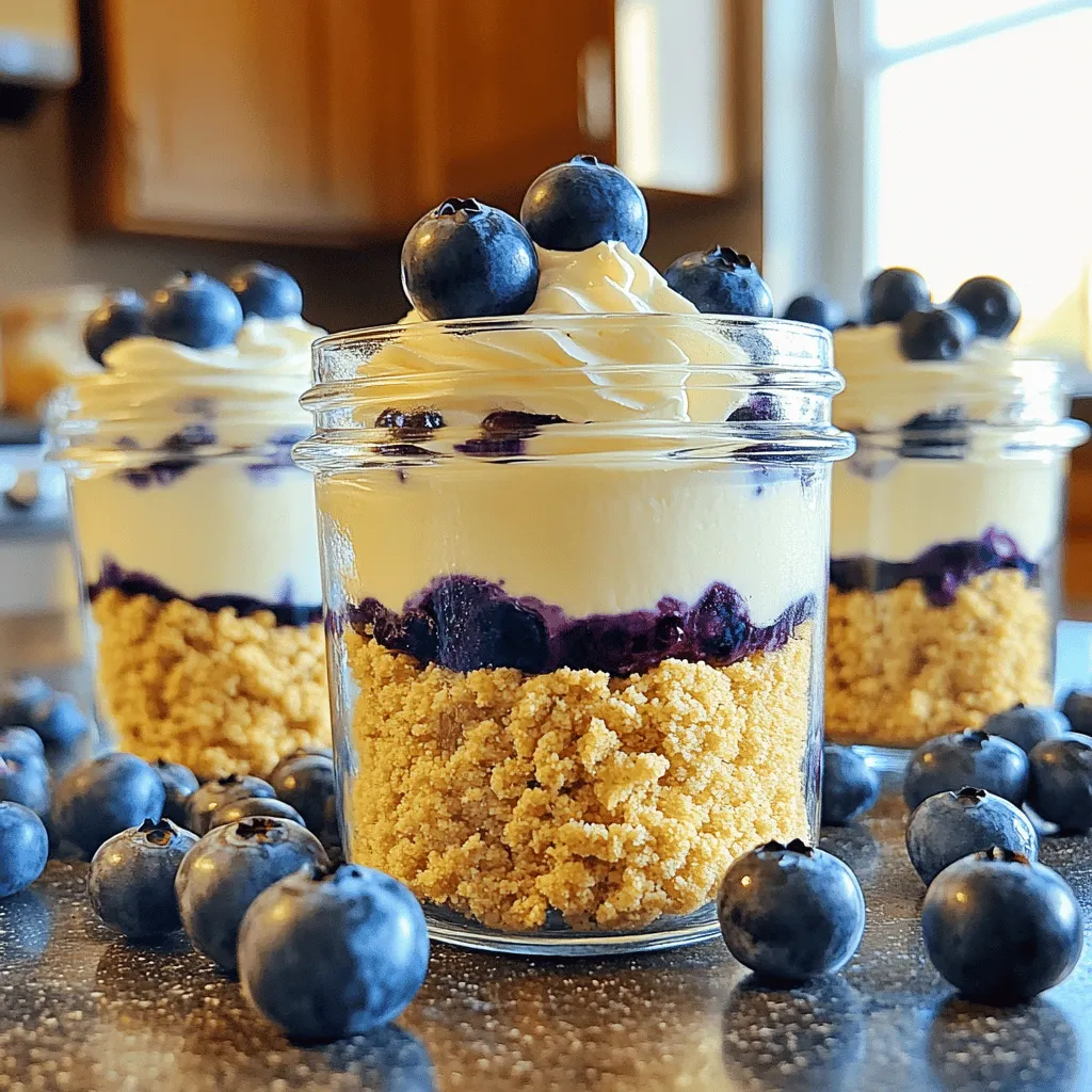 No-Bake Blueberry Cheesecake Jars Delicious Treat