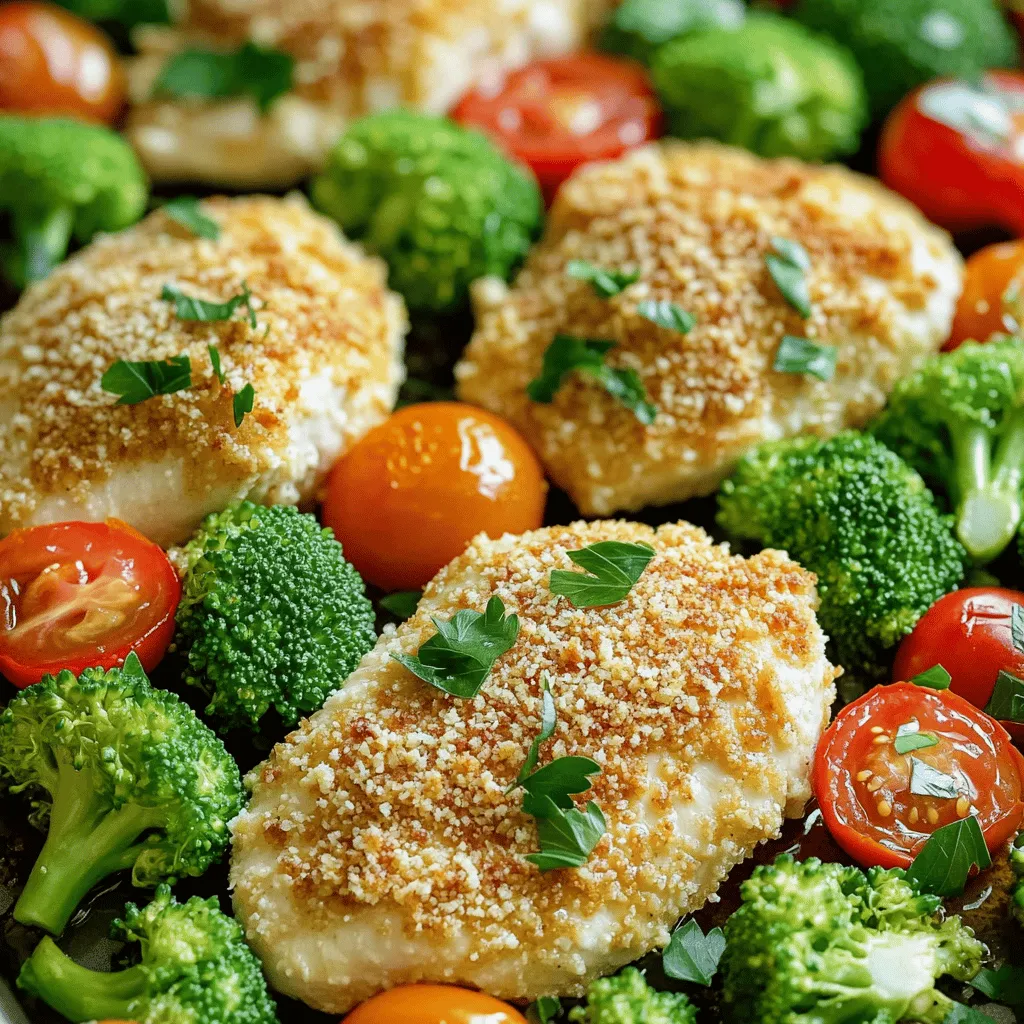 Sheet-Pan Parmesan Crusted Chicken and Veggies Dish