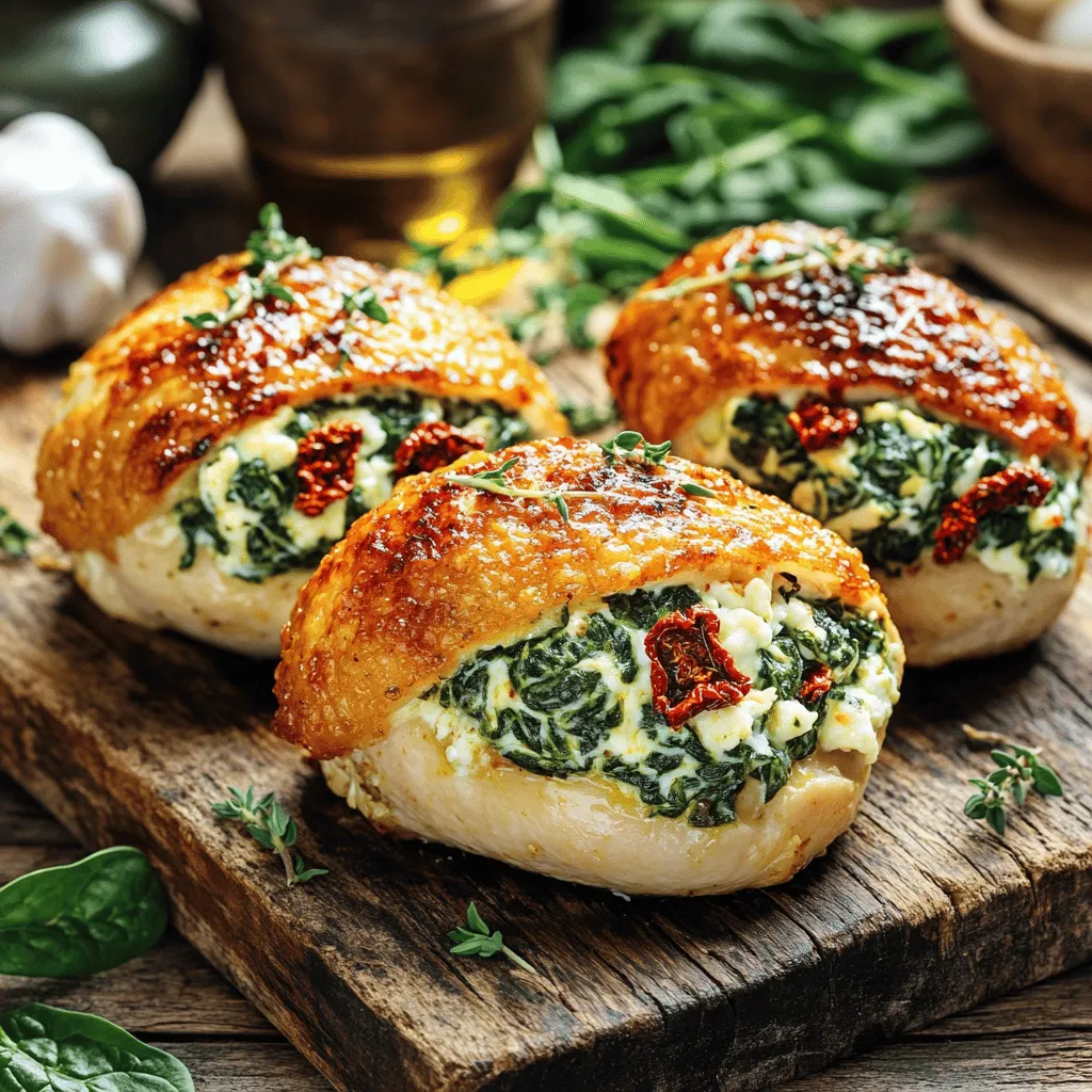 Sun-Dried Tomato Spinach Stuffed Chicken Delight