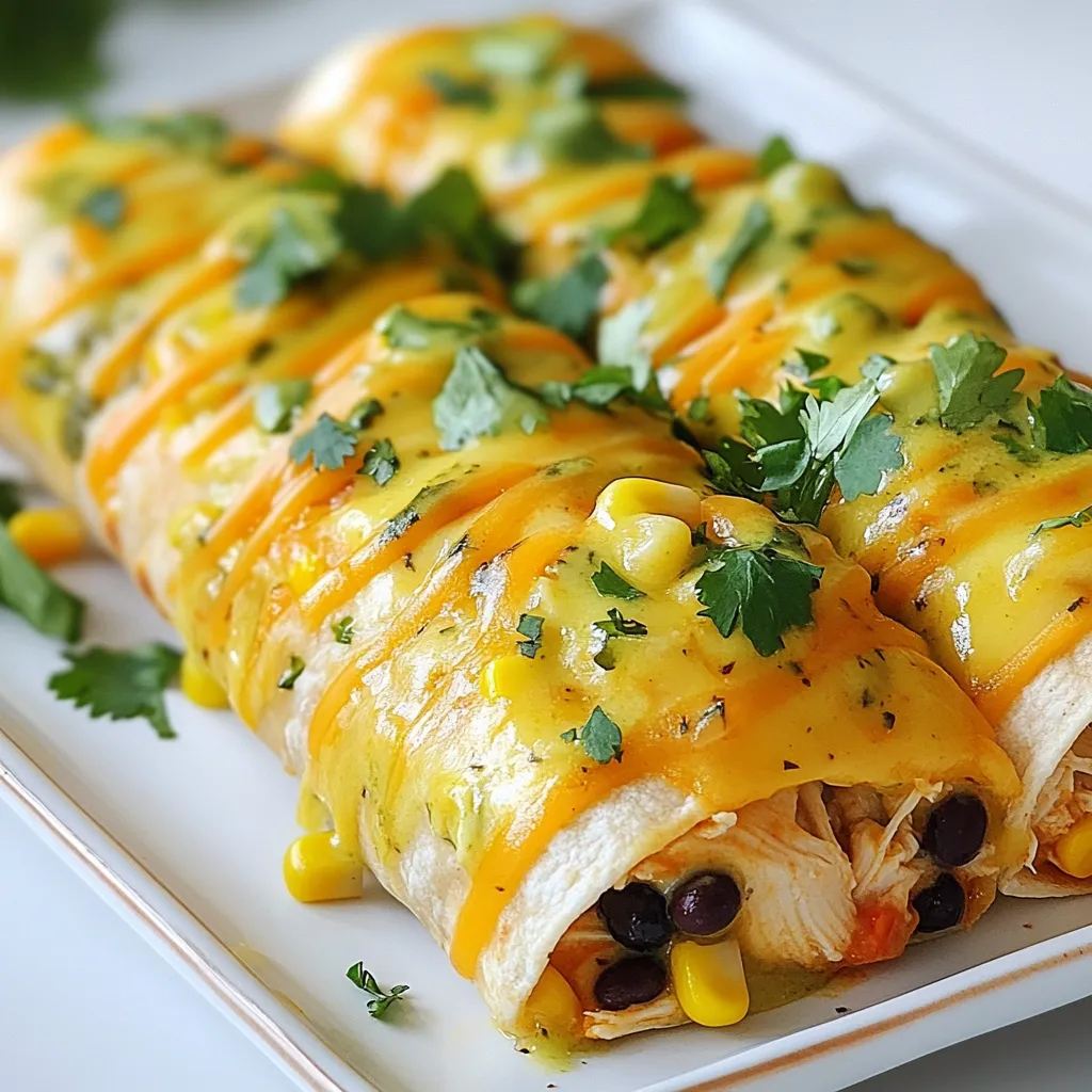 Baked Chicken Burritos with Green Chili Sauce Delight